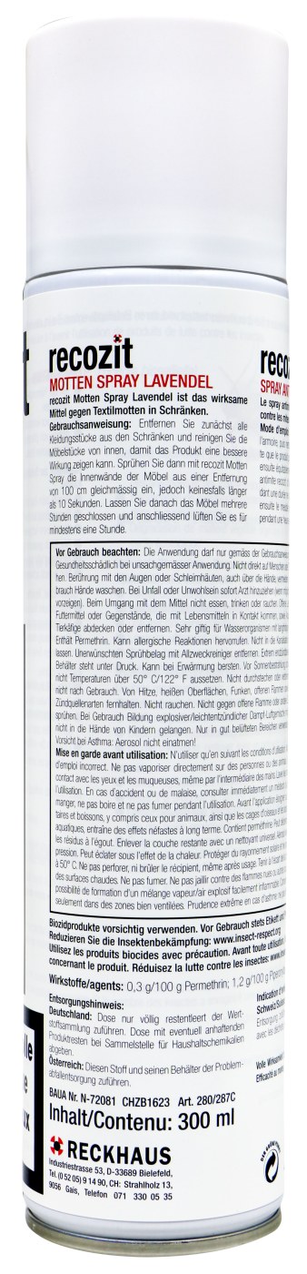 Recozit Mottenspray Lavendel - 0,3 l Recozit Mottenspray Lavendel - 0,3 l