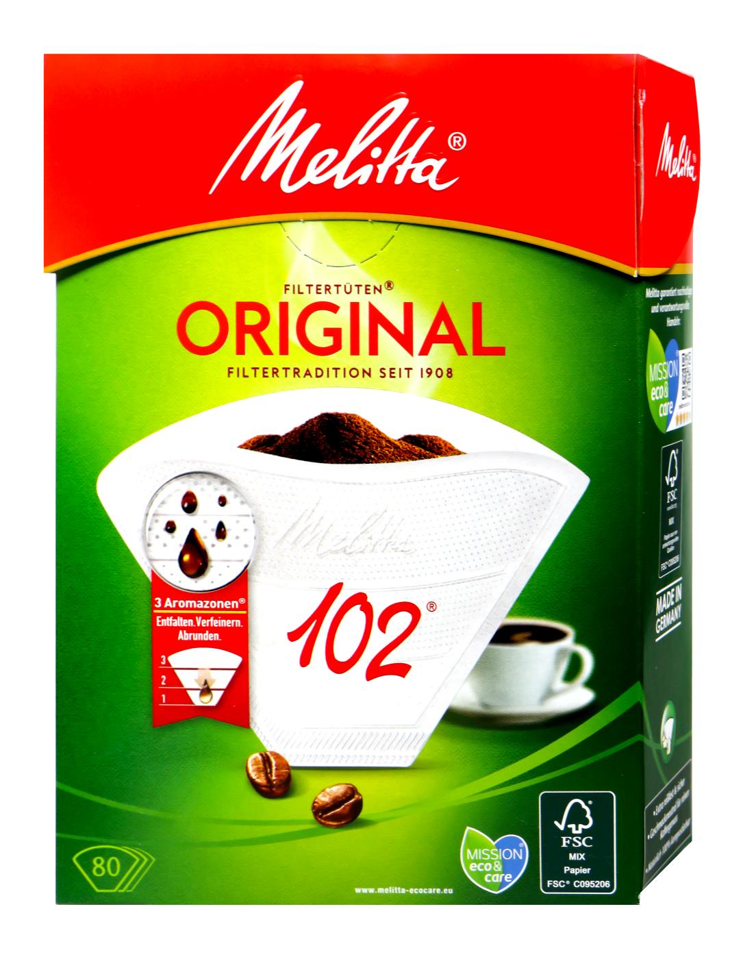 Melitta Filtertüten 102 Weiss Aroma - 80 Stück Melitta Filtertüten 102 Weiss Aroma - 80 Stück