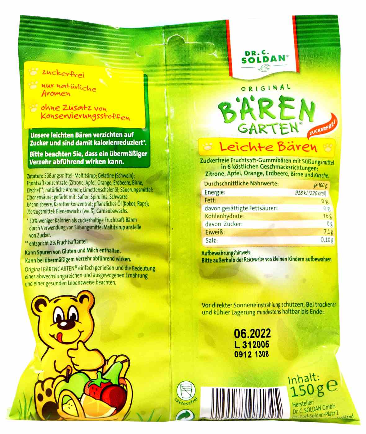 Bärengarten Leichte-Bären - Zuckerfrei - 150 g Bärengarten Leichte-Bären - Zuckerfrei - 150 g