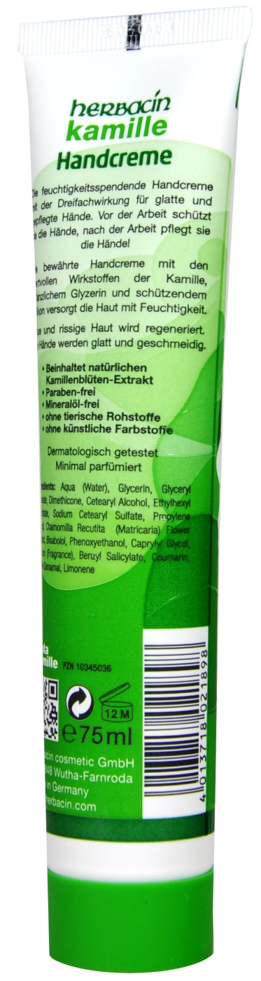 Herbacin Kamille Handcreme mit Glyzerin Tube - 75 ml Herbacin Kamille Handcreme mit Glyzerin Tube - 75 ml