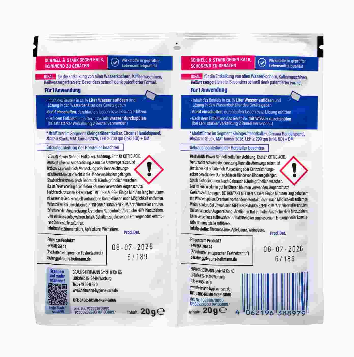 Heitmann Bio-Schnell Entkalker - 2 x 20 g