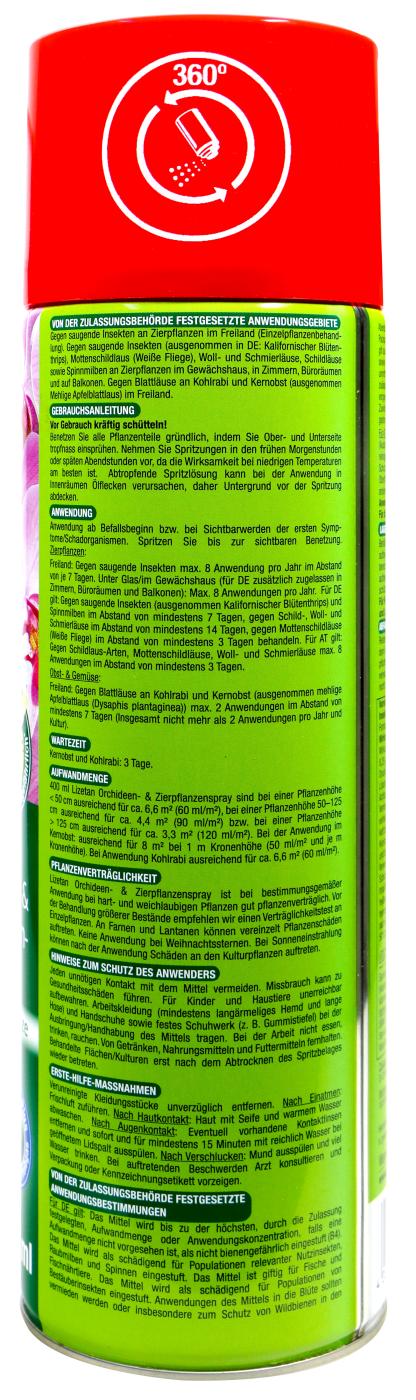 Protect Garden Orchideen und Zierpflanzenspray Lizetan - 0,4 l Protect Garden Orchideen und Zierpflanzenspray Lizetan - 0,4 l