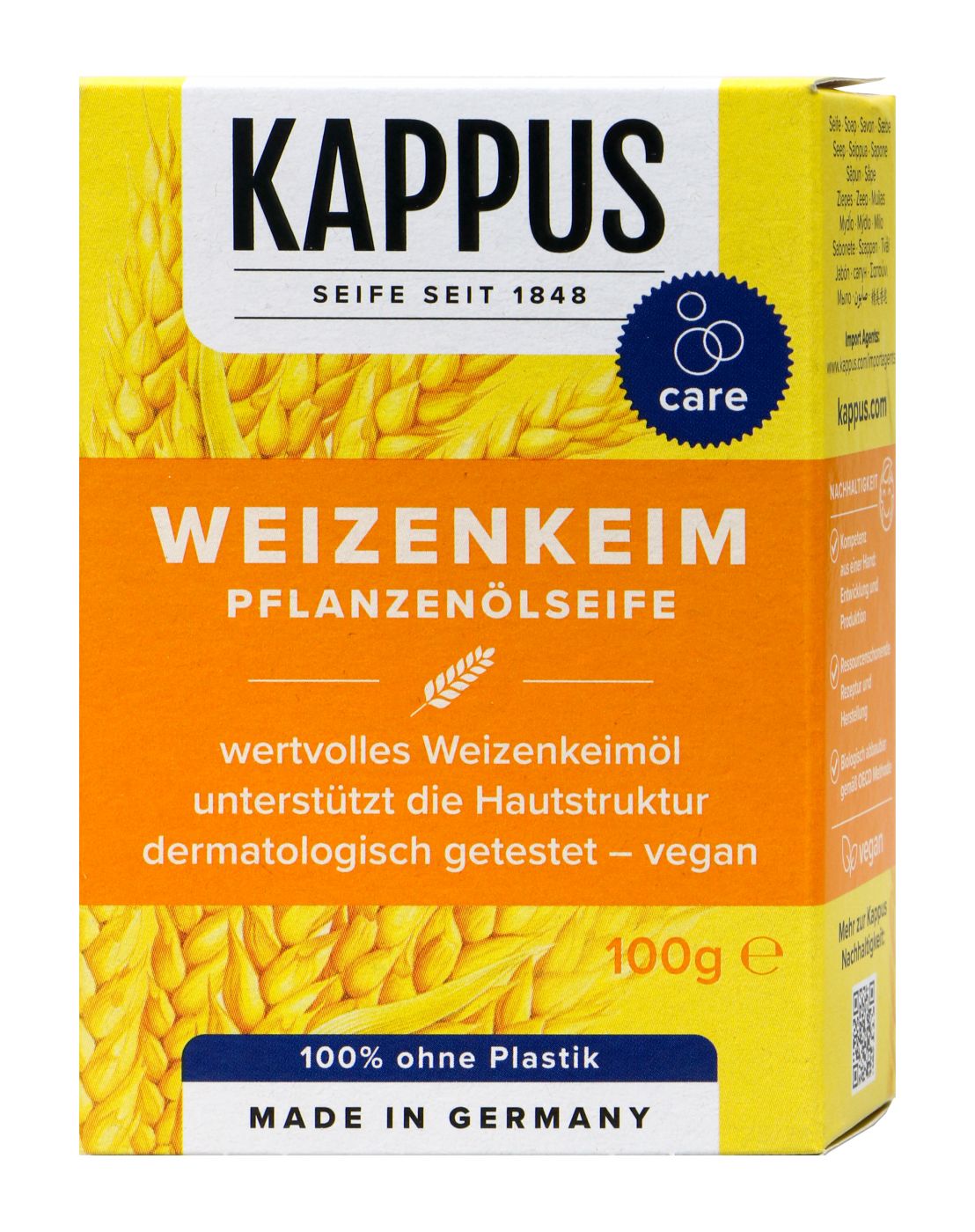 Kappus Seife Weizenkeimöl - 100 g Kappus Seife Weizenkeimöl - 100 g