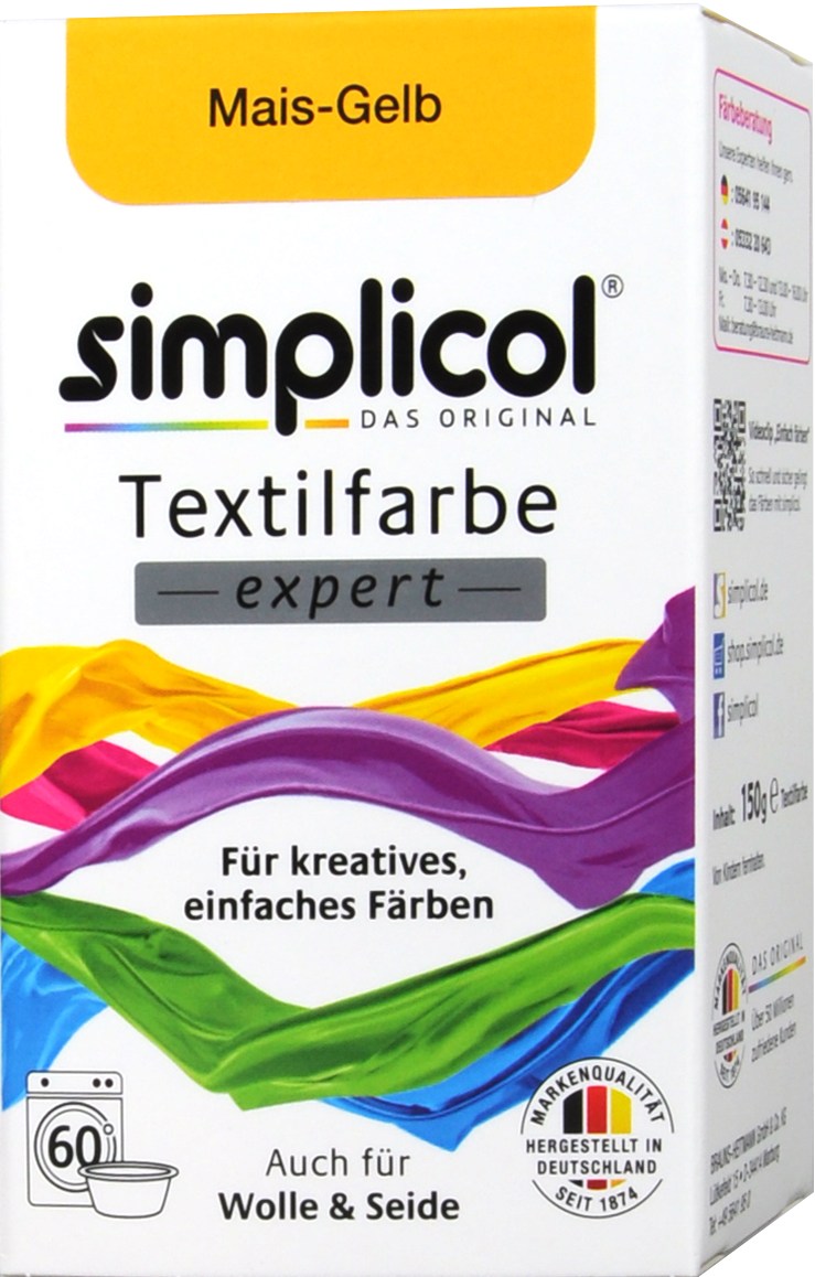 Simplicol Expert Mais-Gelb Textilfarbe - 1701 - 150 g Simplicol Expert Mais-Gelb Textilfarbe - 1701 - 150 g