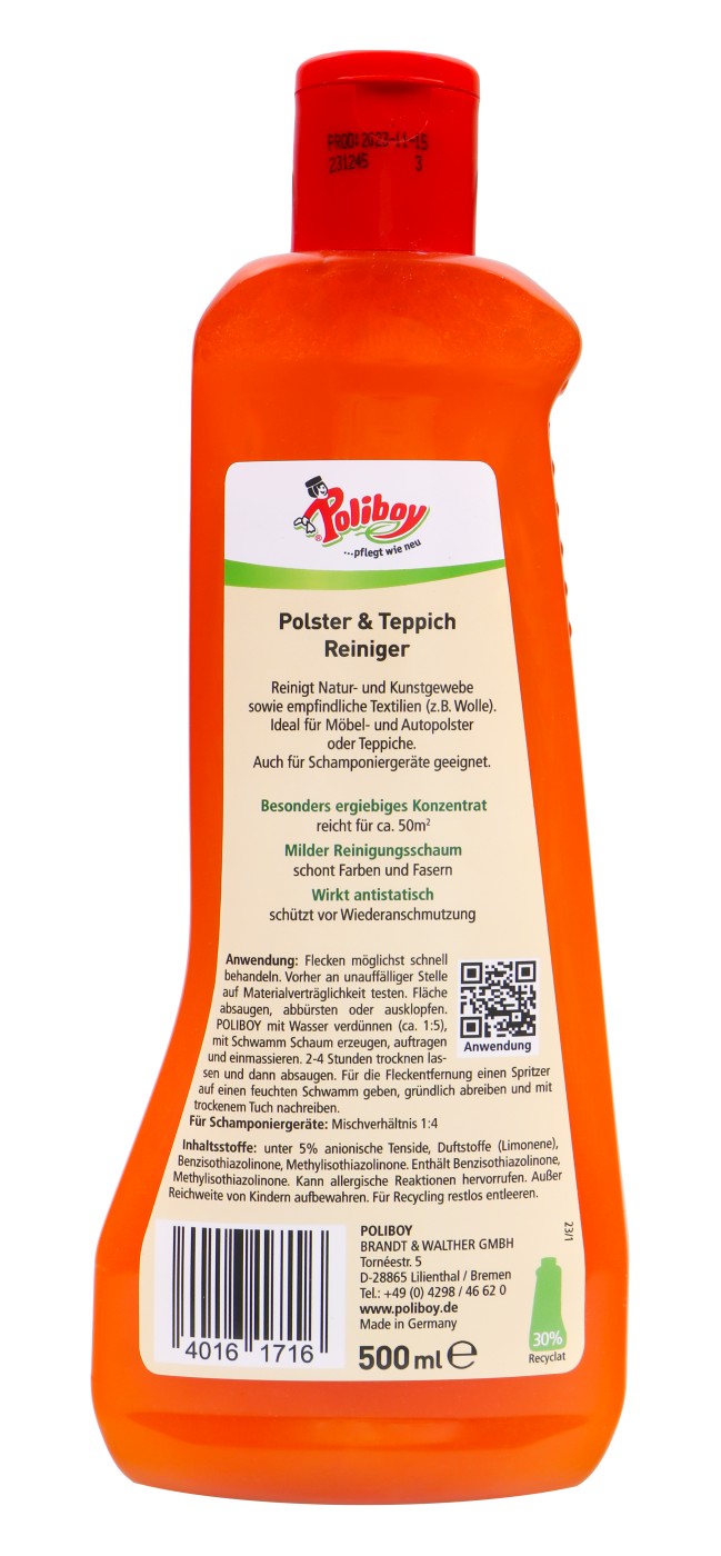 Poliboy Polster Teppich Reiniger - 500 ml Poliboy Polster Teppich Reiniger - 500 ml
