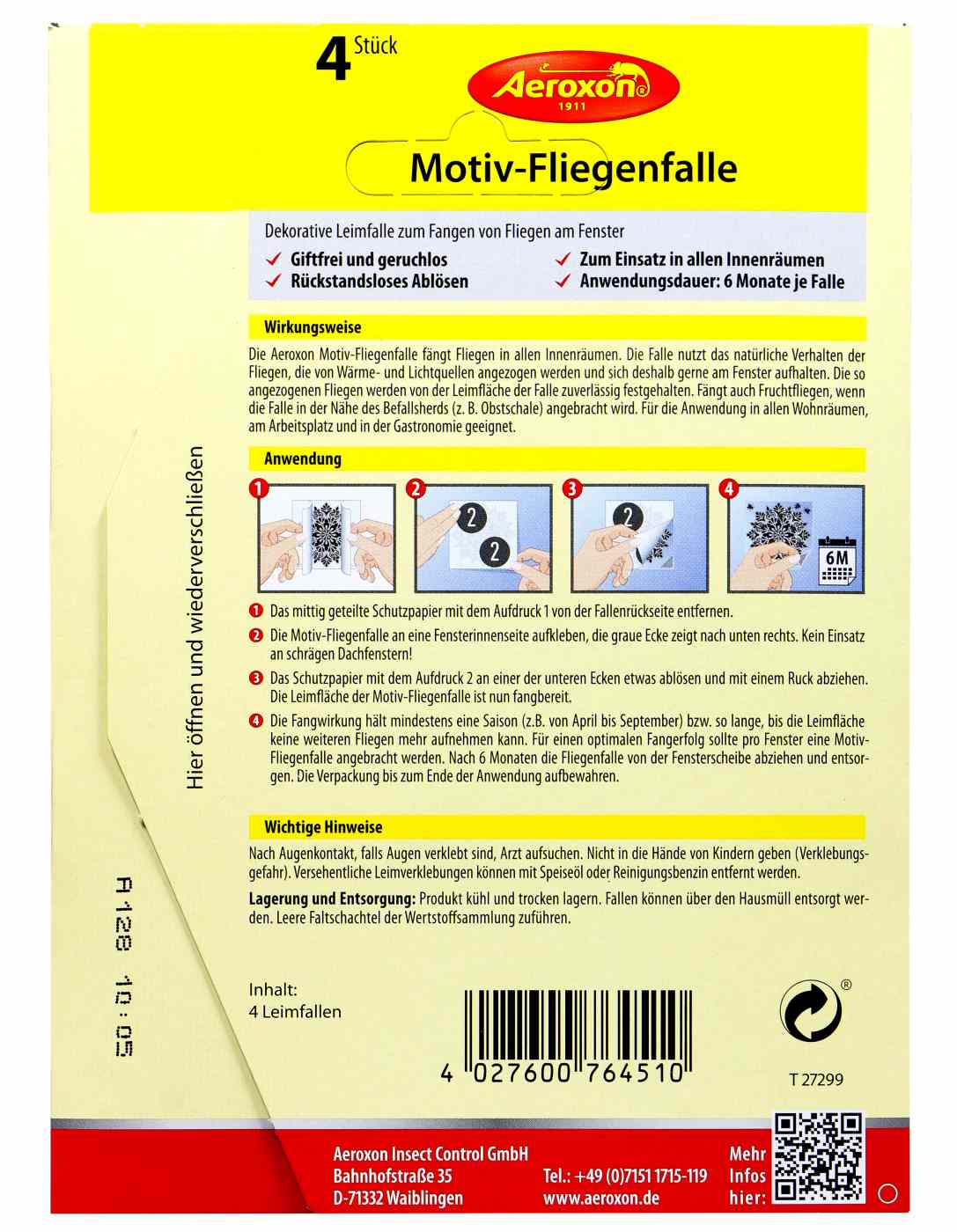 Aeroxon Motiv-Fliegenfalle - 4 Stück Aeroxon Motiv-Fliegenfalle - 4 Stück