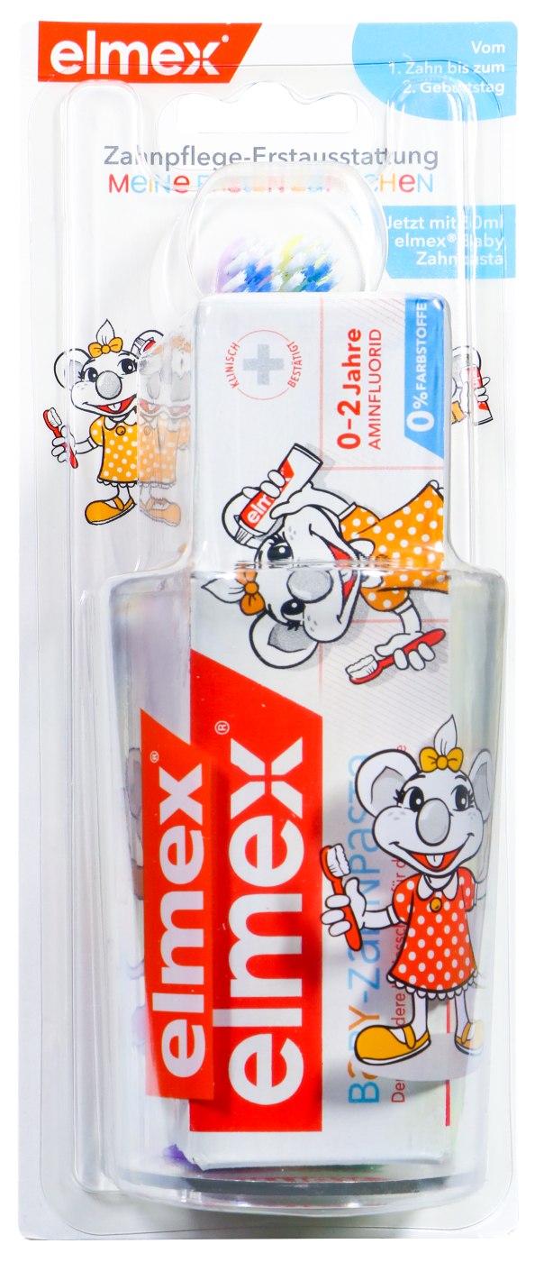 Elmex Baby Zahnpflege Erstausstattung - Becher + Zahncreme + 2 Zahnbürsten Elmex Baby Zahnpflege Erstausstattung - Becher + Zahncreme + 2 Zahnbürsten