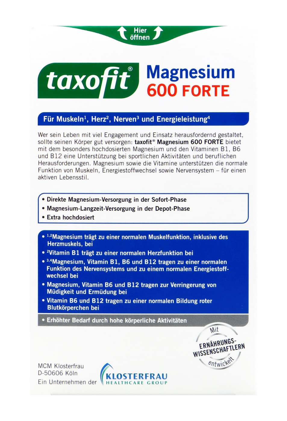 Taxofit Magnesium 600 Forte - 30 Stück Taxofit Magnesium 600 Forte - 30 Stück