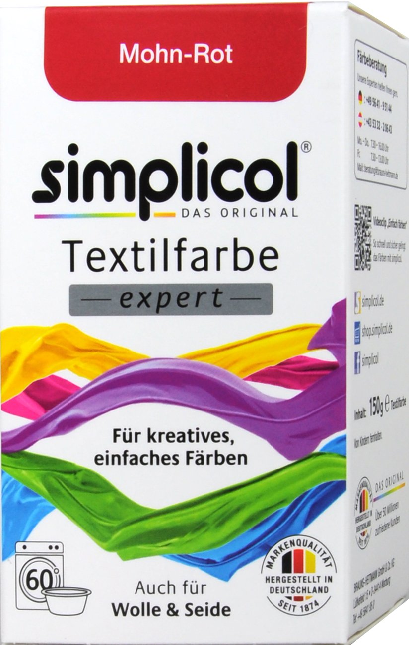 Simplicol Expert Mohn-Rot Textilfarbe - 1703 - 150 g Simplicol Expert Mohn-Rot Textilfarbe - 1703 - 150 g