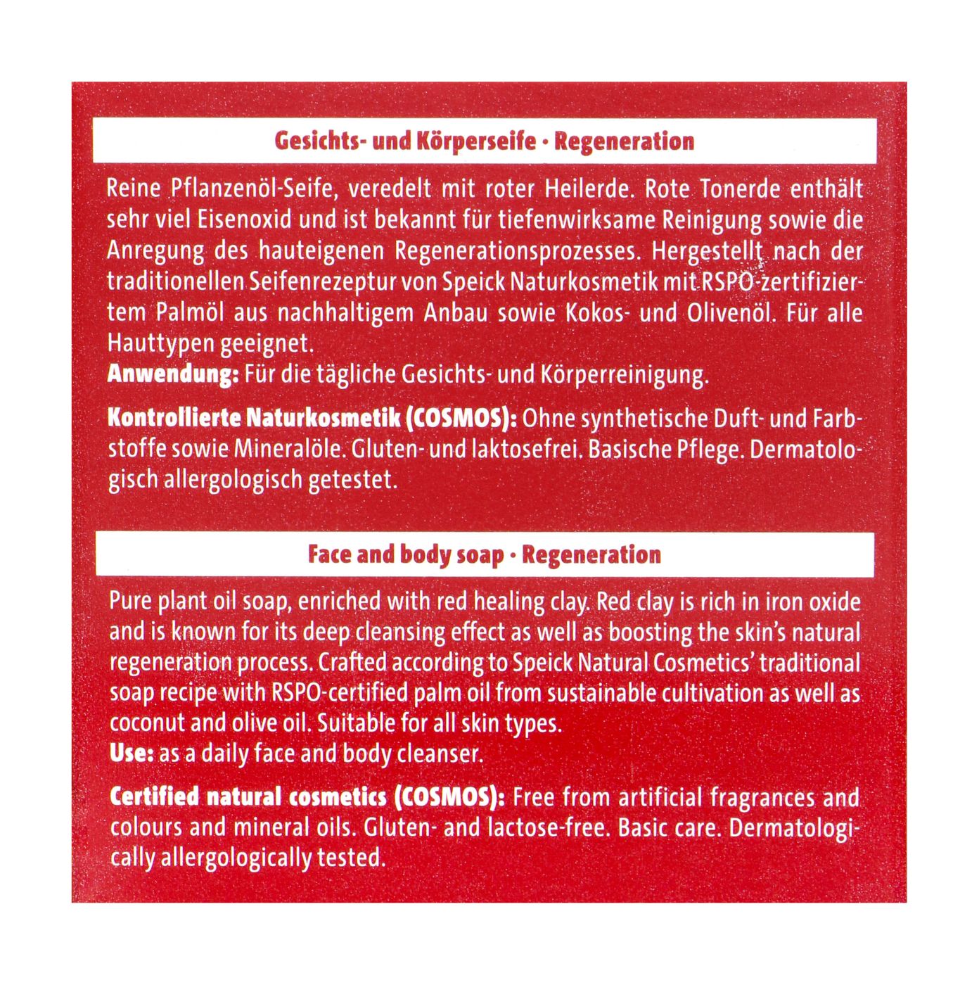 Speick Red Soap Rote Heilerde - 100 g Speick Red Soap Rote Heilerde - 100 g