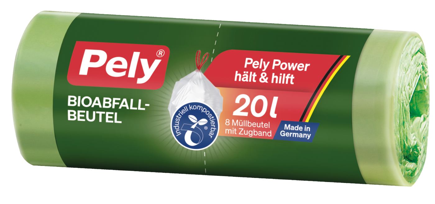 Pely Bio-Zugbandbeutel Rolle 20 l - 8 Stück Pely Bio-Zugbandbeutel Rolle 20 l - 8 Stück