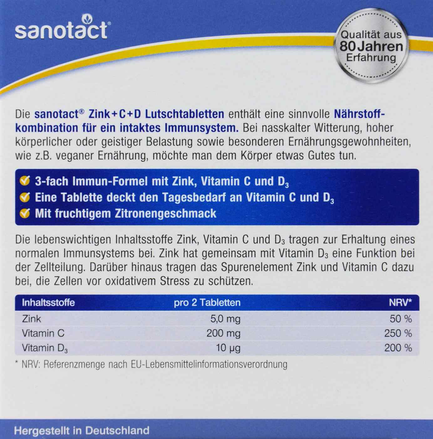 Sanotact Zink + C + D Lutschtabletten - 20 Stück Sanotact Zink + C + D Lutschtabletten - 20 Stück