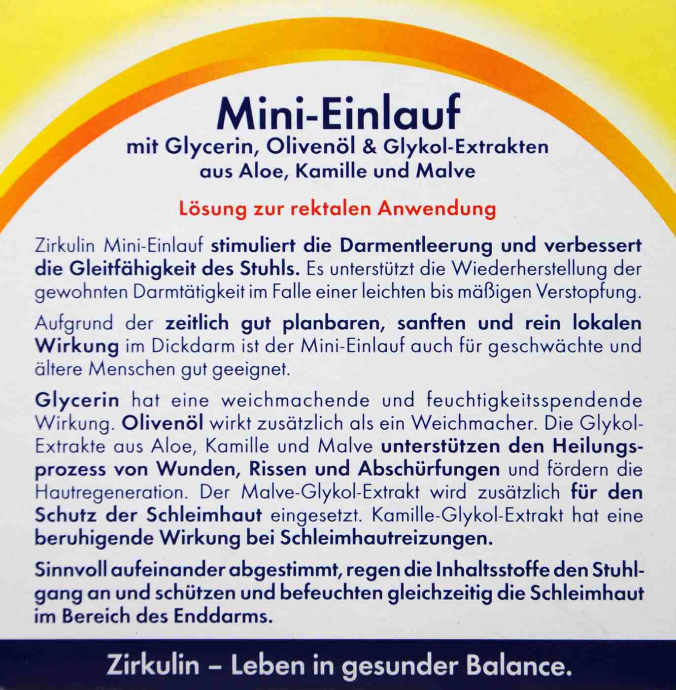 Zirkulin Mini-Einlauf - 6 Stück Zirkulin Mini-Einlauf - 6 Stück