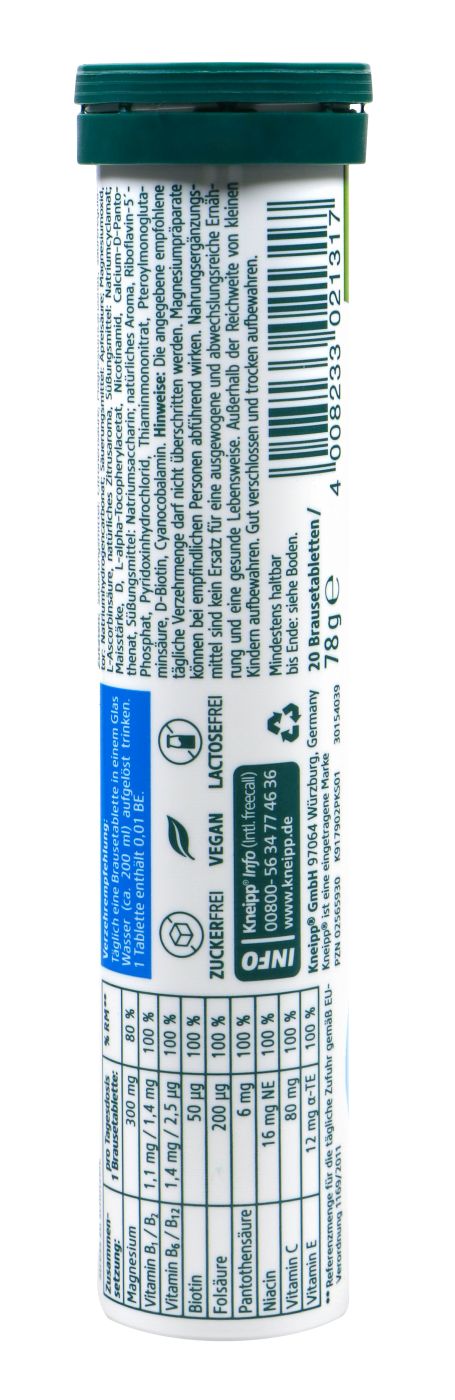 Kneipp Magnesium B+C+E Brausetabletten - 20 Stück Kneipp Magnesium B+C+E Brausetabletten - 20 Stück