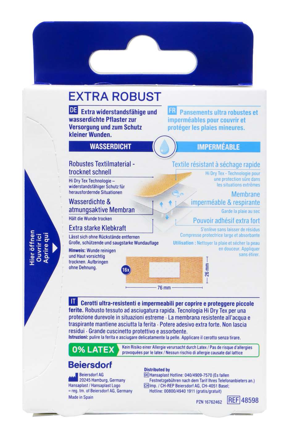 Hansaplast Extra Robust Waterproof Strips - 16 Stück Hansaplast Extra Robust Waterproof Strips - 16 Stück