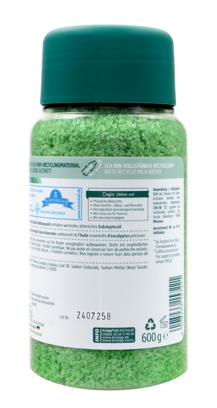 Kneipp Badekristalle Erkältungszeit Eukalyptus - 600 g Kneipp Badekristalle Erkältungszeit Eukalyptus - 600 g
