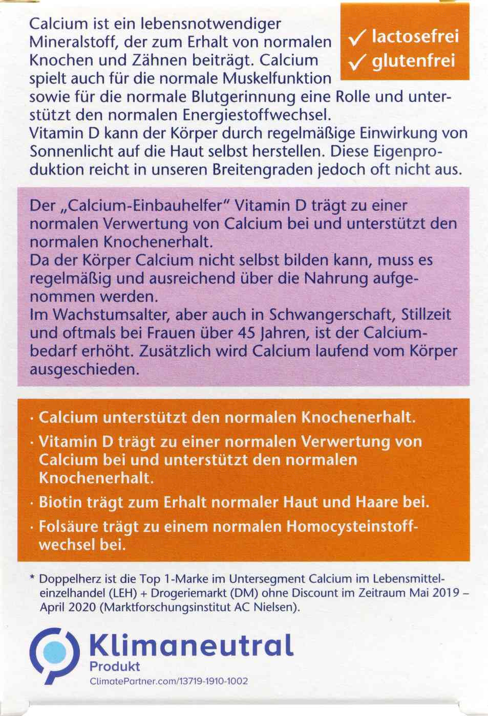 Doppelherz Calcium 900 + D3 + Folsäure + Biotin - 30 Stück Doppelherz Calcium 900 + D3 + Folsäure + Biotin - 30 Stück