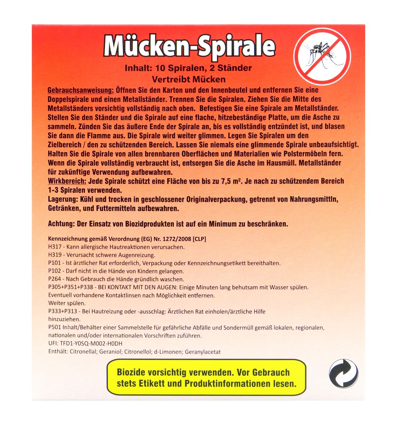 Braeco Anti-Mücken Spirale - 10 Stück Braeco Anti-Mücken Spirale - 10 Stück