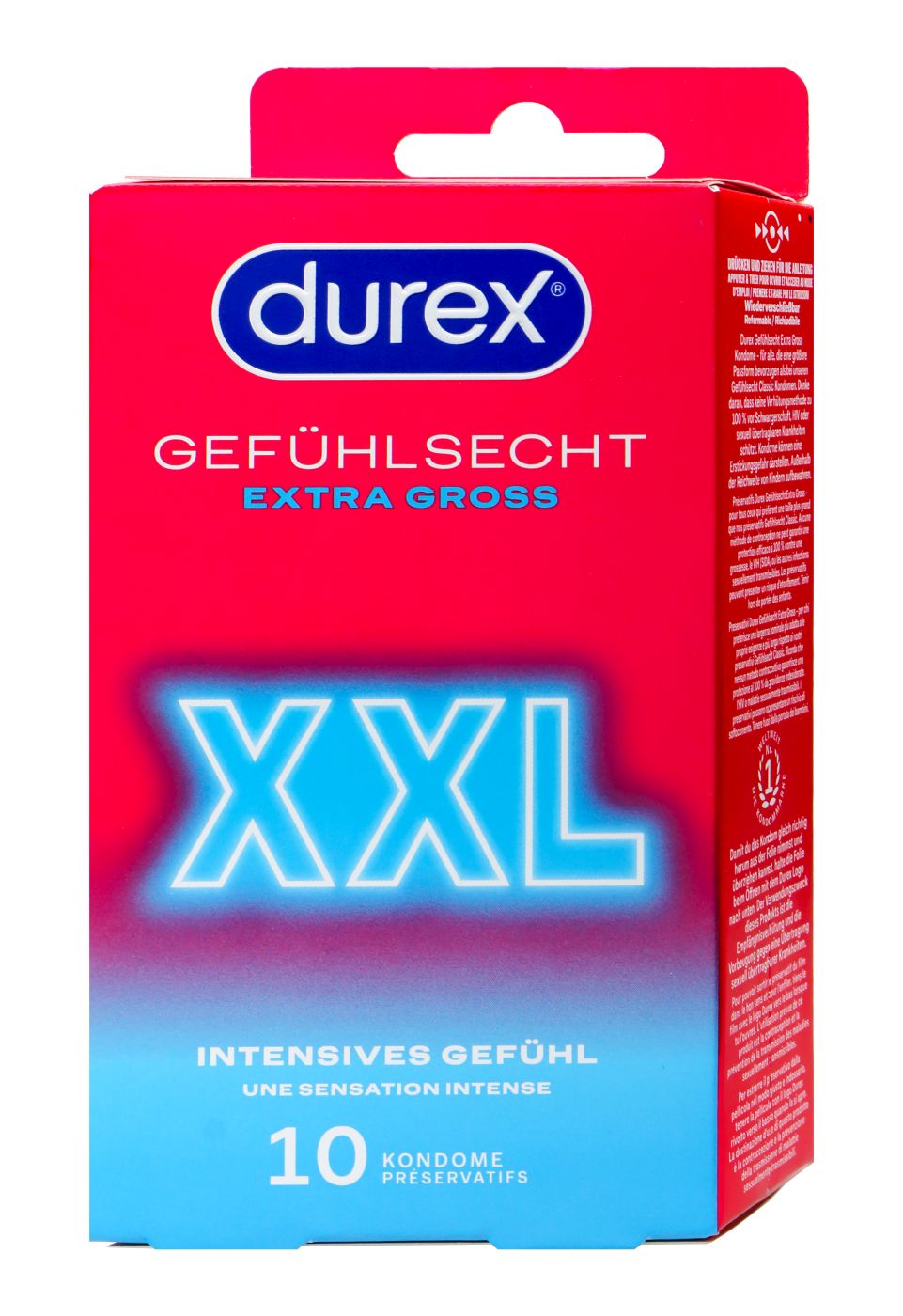 Durex Kondome Gefühlsecht XXL - 10 Stück Durex Kondome Gefühlsecht XXL - 10 Stück