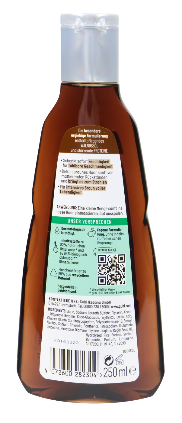 Guhl Shampoo Braun Farbglanz Kukuinuss Öl - 250 ml Guhl Shampoo Braun Farbglanz Kukuinuss Öl - 250 ml