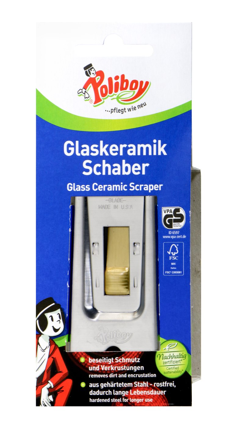 Poliboy Glaskeramik Schaber für Glas & Kochfeld - 1 Stück Poliboy Glaskeramik Schaber für Glas & Kochfeld - 1 Stück