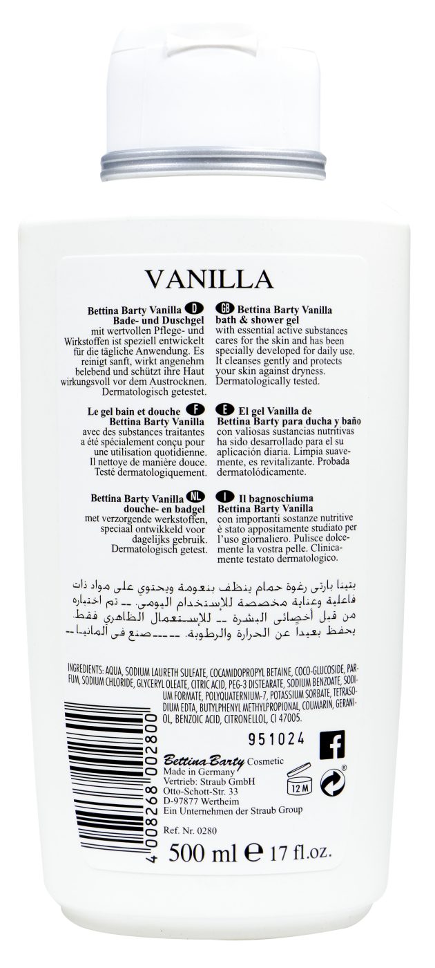 Bettina Barty Vanilla Bath + Showergel - 500 ml Bettina Barty Vanilla Bath + Showergel - 500 ml