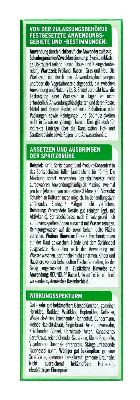 Roundup Rasen Unkrautfrei Konzentrat - 250 ml Roundup Rasen Unkrautfrei Konzentrat - 250 ml