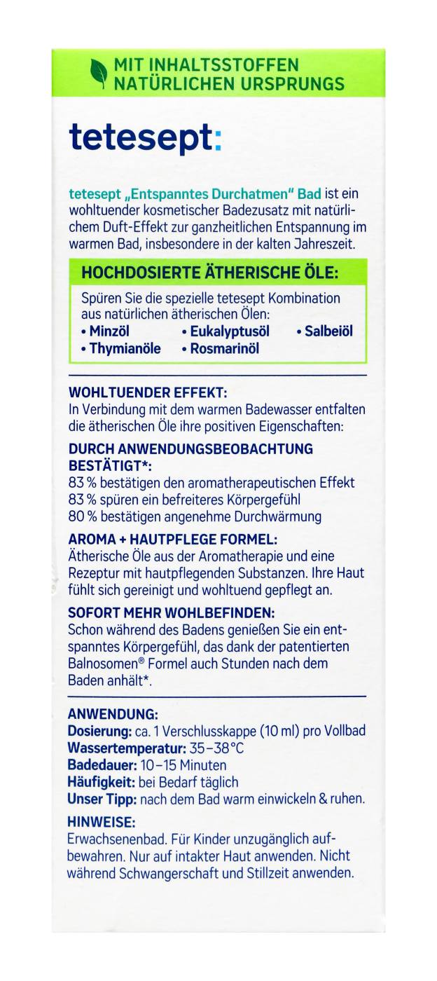 Tetesept Entspanntes Durchatmen Bad - 125 ml Tetesept Entspanntes Durchatmen Bad - 125 ml