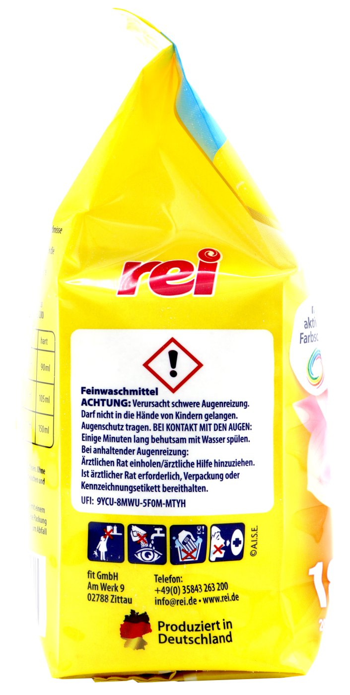 Rei Feinwaschmittel Pulver mit aktivem Farbschutz - 900 g Rei Feinwaschmittel Pulver mit aktivem Farbschutz - 900 g
