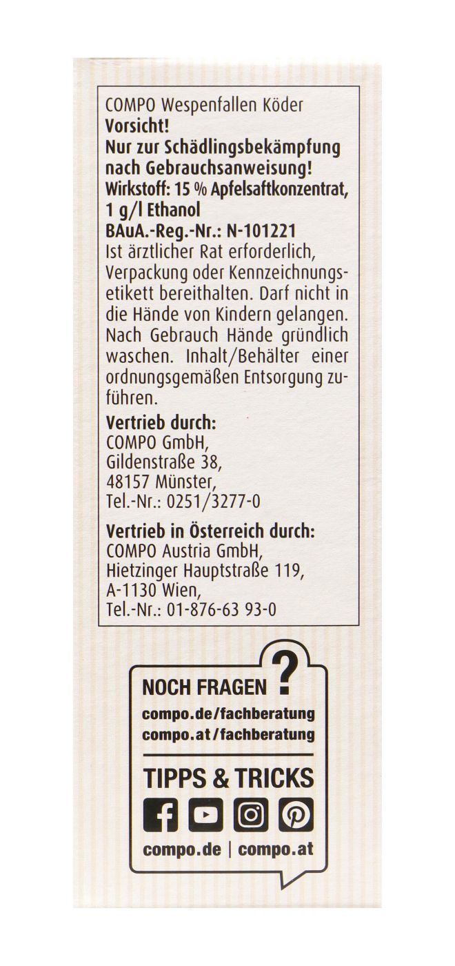 Compo Wespen-Falle N Nachfüller - 2 Stück Compo Wespen-Falle N Nachfüller - 2 Stück