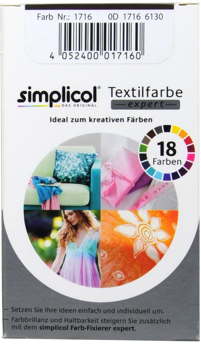 Simplicol Expert Nuss-Braun Textilfarbe - 1716 - 150 g Simplicol Expert Nuss-Braun Textilfarbe - 1716 - 150 g