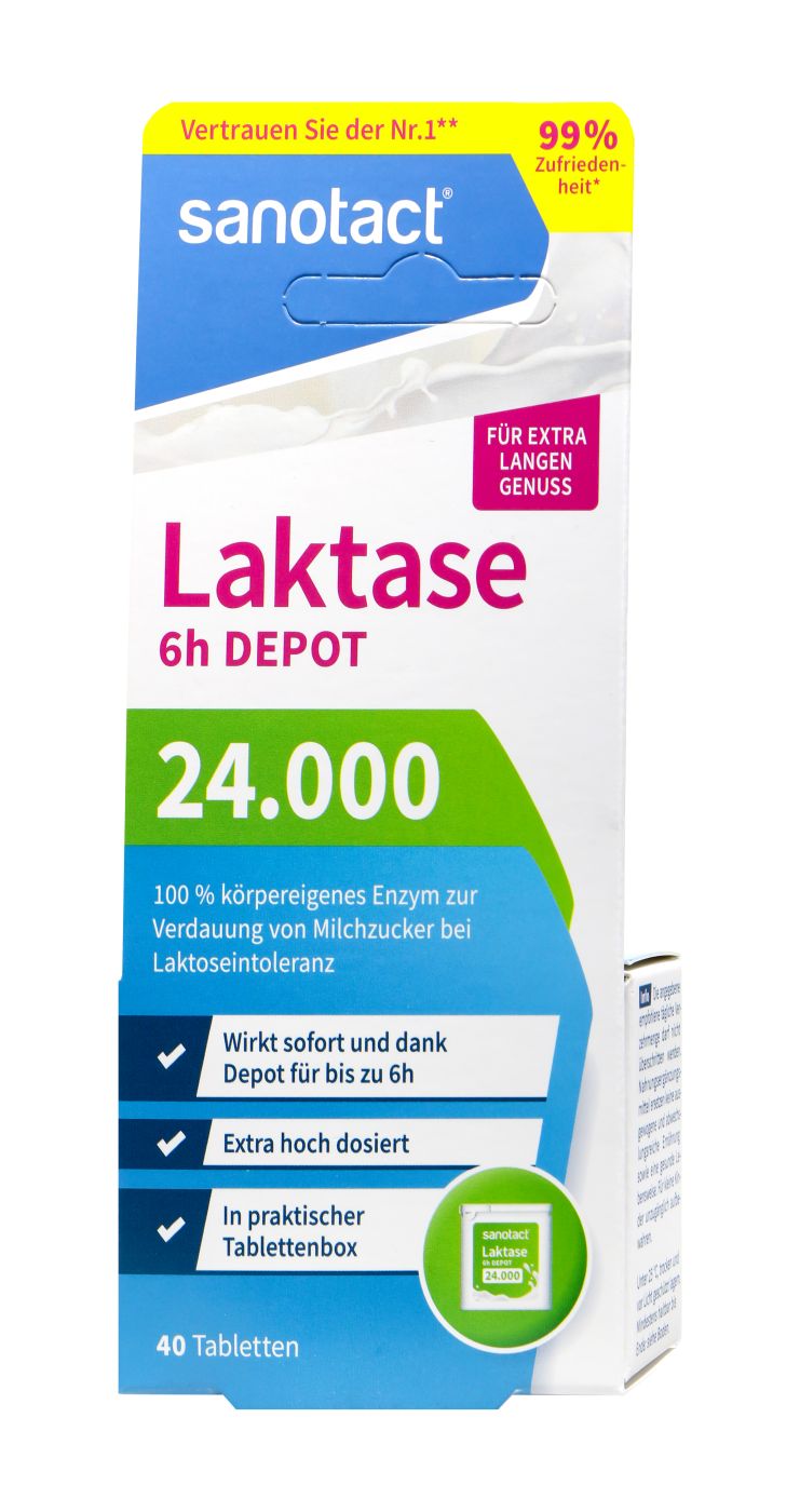 Sanotact Laktase 24.000 Depot Kapseln - 40 Stück Sanotact Laktase 24.000 Depot Kapseln - 40 Stück