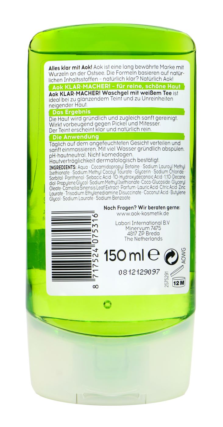 AOK Waschgel mit weißem Tee - 150 ml AOK Waschgel mit weißem Tee - 150 ml