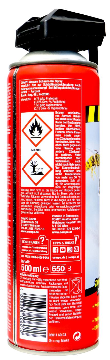 Compo Wespen Schaum-Gel Spray - 0,5 l Compo Wespen Schaum-Gel Spray - 0,5 l