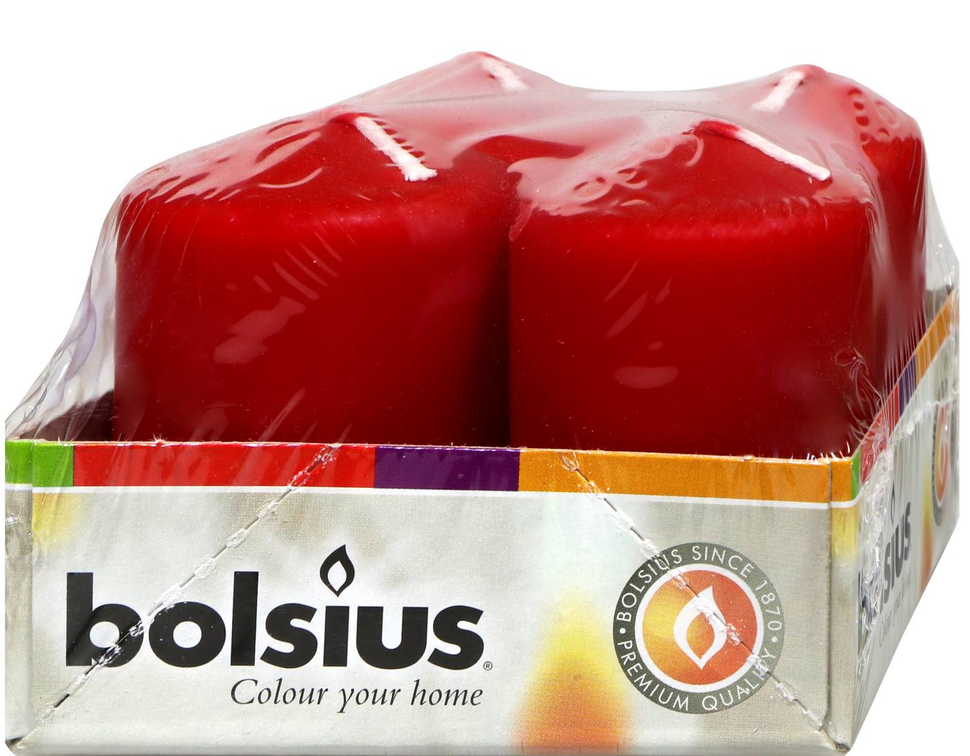 Bolsius Stumpenkerze Rot - 4 Stück Bolsius Stumpenkerze Rot - 4 Stück