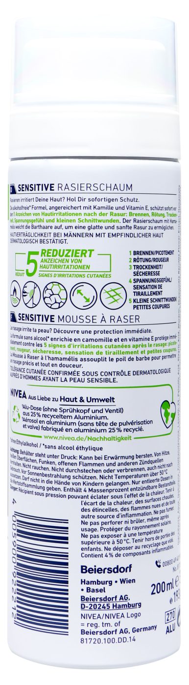 Nivea Men Rasierschaum Sensitiv - 200 ml Nivea Men Rasierschaum Sensitiv - 200 ml