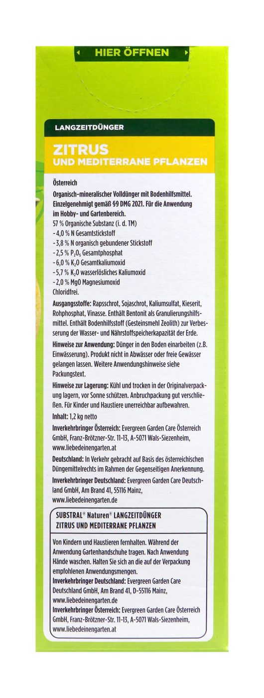 Substral Naturen Langzeitdünger Zitrus- und mediterrane Pflanzen - 1,2 kg Substral Naturen Langzeitdünger Zitrus- und mediterrane Pflanzen - 1,2 kg