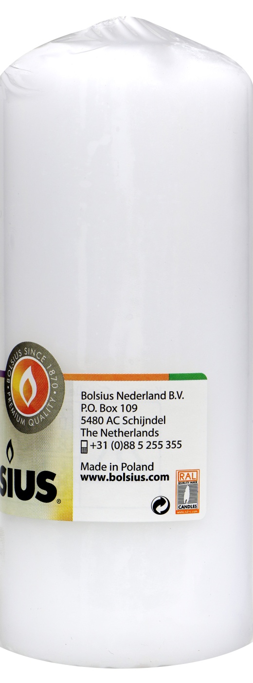Bolsius Stumpenkerze Weiß - 1 Stück Bolsius Stumpenkerze Weiß - 1 Stück