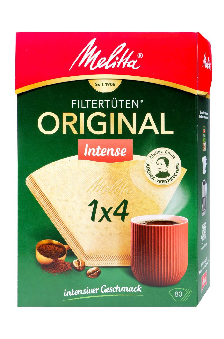 Melitta Filtertüten 1x4 Original Intense - 80 Stück Melitta Filtertüten 1x4 Original Intense - 80 Stück