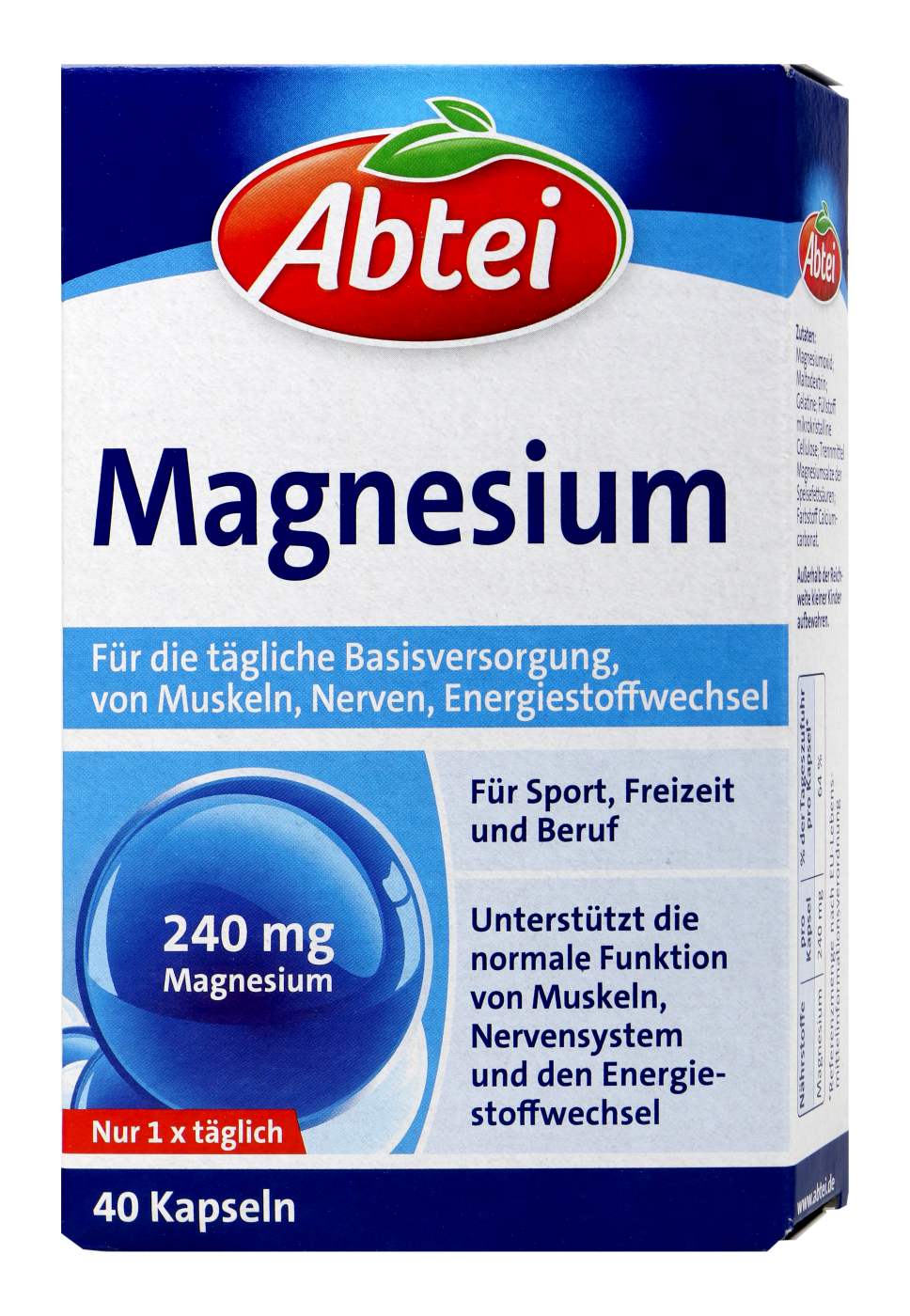 Abtei Magnesium 240 mg Kapseln - 40 Stück Abtei Magnesium 240 mg Kapseln - 40 Stück