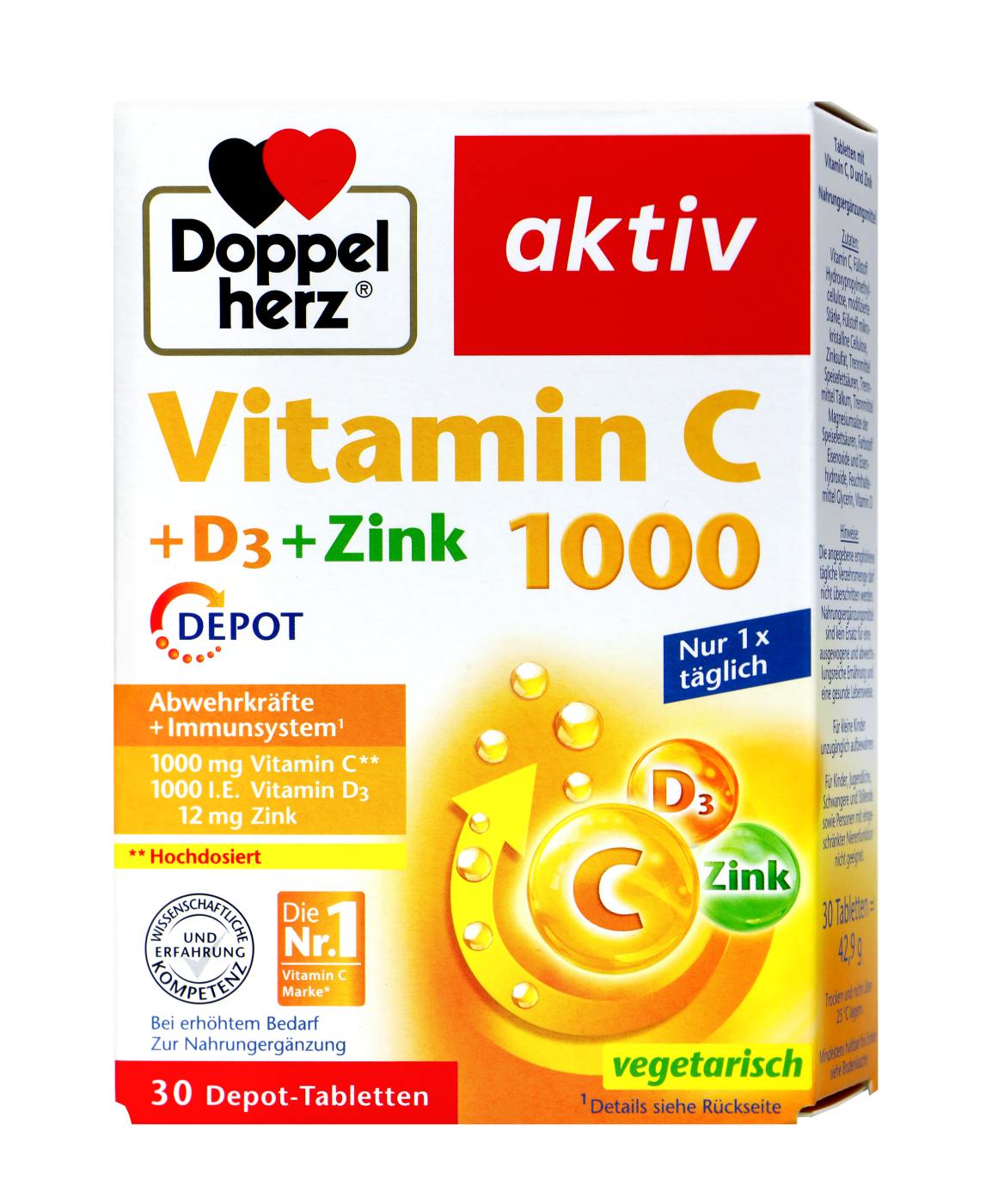 Doppelherz Vitamin C 1000 + Vitamin D Depot - 30 Stück Doppelherz Vitamin C 1000 + Vitamin D Depot - 30 Stück