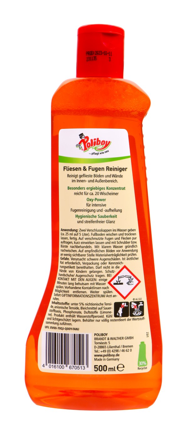 Poliboy Fliesen und Fugen Konzentrat - 500 ml Poliboy Fliesen und Fugen Konzentrat - 500 ml