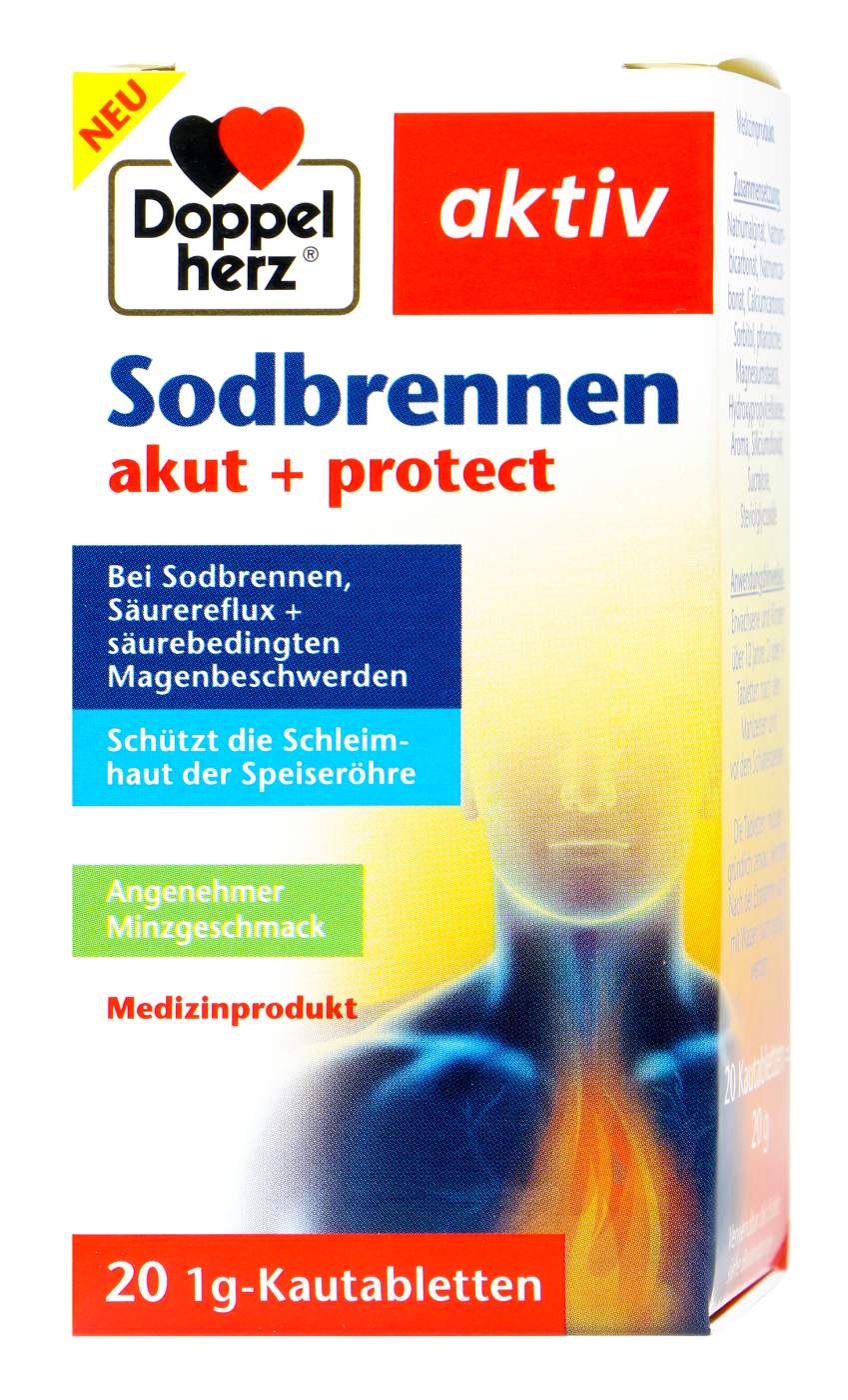 Doppelherz Sodbrennen Akut und Protect Kautabletten - 20 Stück Doppelherz Sodbrennen Akut und Protect Kautabletten - 20 Stück