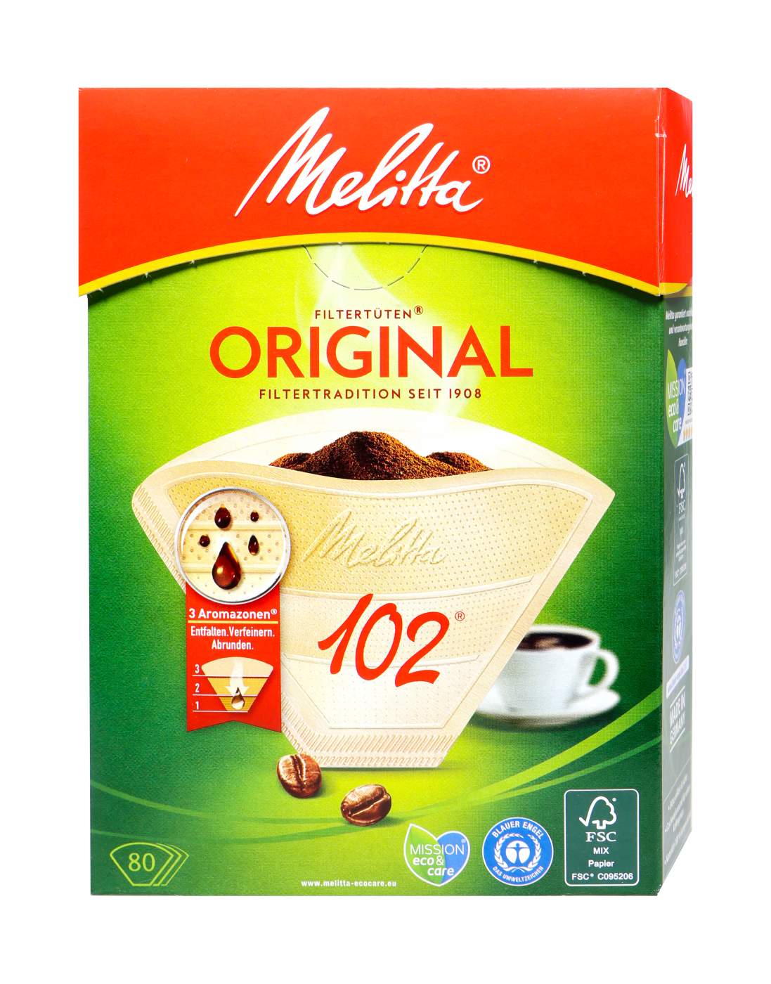 Melitta Filtertüten 102 Naturbraun Aroma - 80 Stück Melitta Filtertüten 102 Naturbraun Aroma - 80 Stück