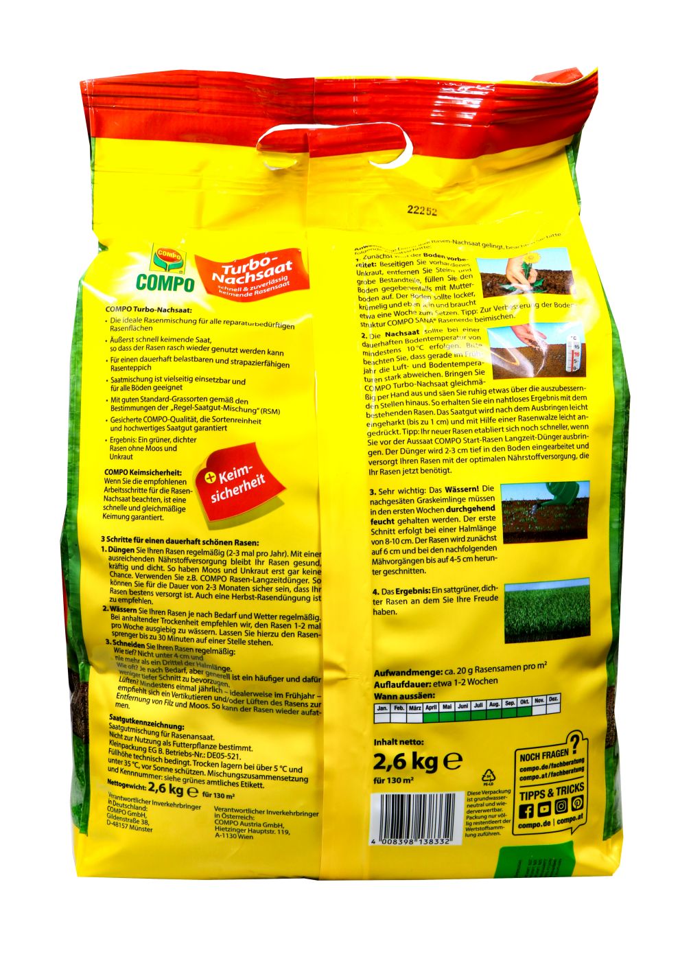 Compo Turbo Nachsaat für 130 qm² - 2,6 kg Compo Turbo Nachsaat für 130 qm² - 2,6 kg