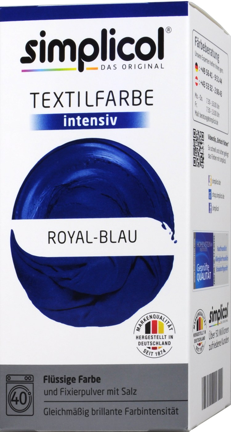 Simplicol Intensiv Royal-Blau Textilfarbe - 1809 Simplicol Intensiv Royal-Blau Textilfarbe - 1809