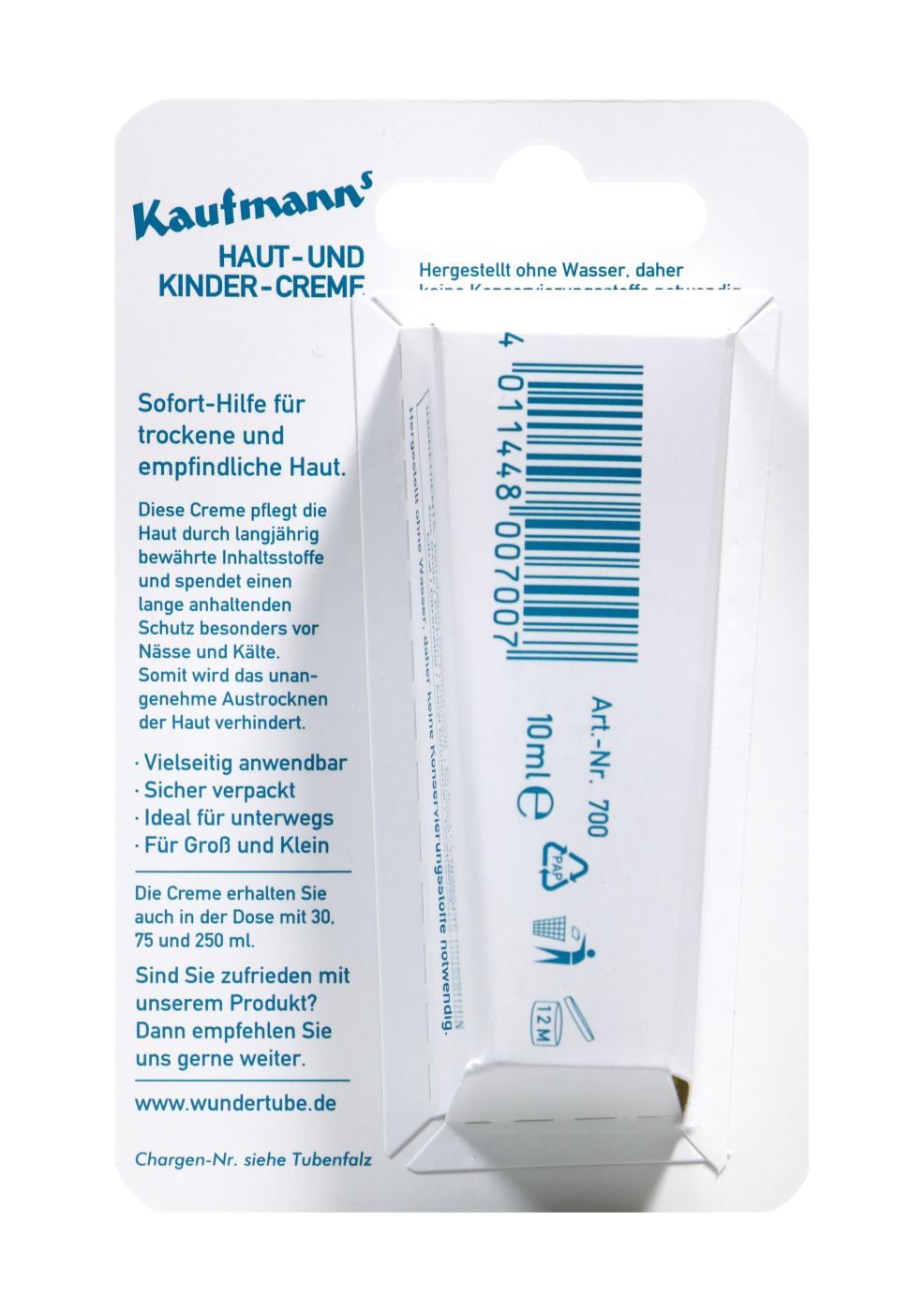 Kaufmanns Haut- und Kinder-Creme Tube - 10 ml Kaufmanns Haut- und Kinder-Creme Tube - 10 ml