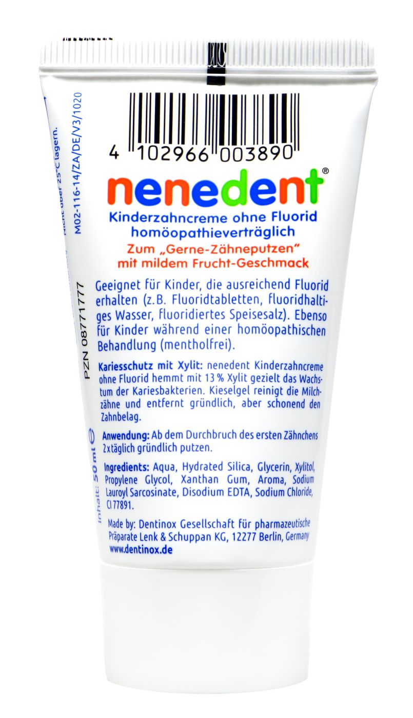 Nenedent Kinderzahncreme ohne Fluorid - B-WARE - 50 ml