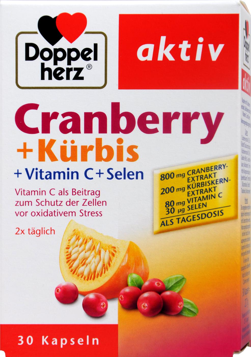 Doppelherz Cranberry + Kürbis Kerne - 30 Stück Doppelherz Cranberry + Kürbis Kerne - 30 Stück
