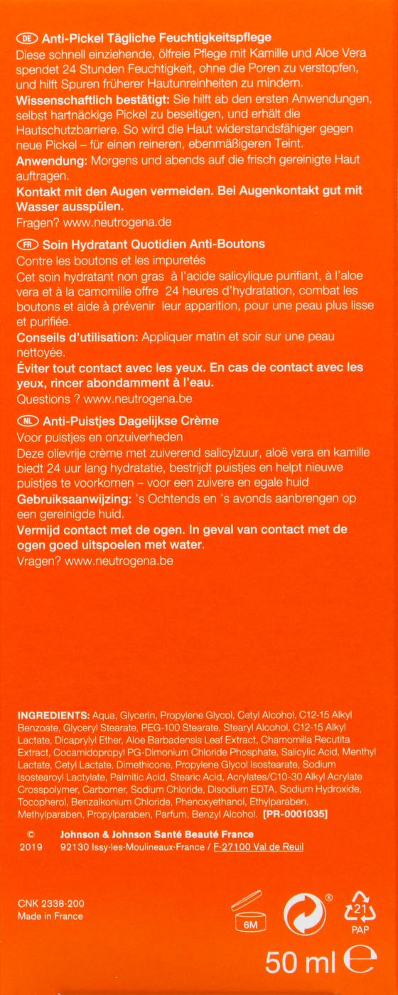 Neutrogena Anti Pickel Feuchtigkeitspfelge, Ölfrei - 50 ml Neutrogena Anti Pickel Feuchtigkeitspfelge, Ölfrei - 50 ml